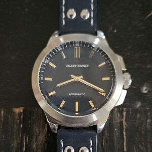 Grant Brown Aeronautic Men's Watch - Blue and Silver